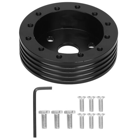 Adaptateur de moyeu de volant en aluminium pour jantes 5/6 trous - 3 trous (Noir) (1/5)
