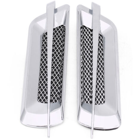 Grille de Prise d'Air Latérale pour Voiture - Filet de Vent Universel Argenté (Lot de 2) (1/5)