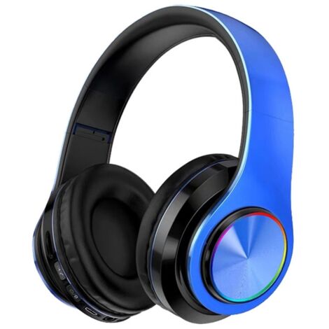 Casque audio Bluetooth sans fil - Léger et confortable - Couleur bleu et noir (1/4)