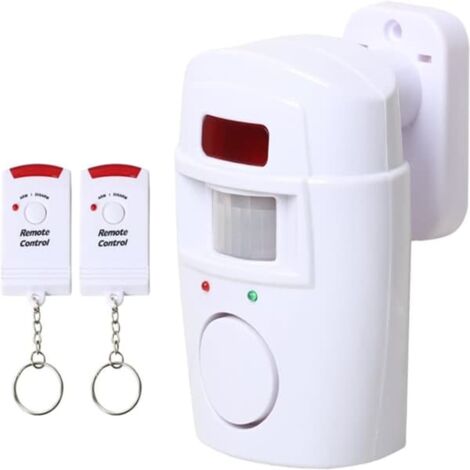 Alarme anti-intrusion sans fil avec détecteur de mouvement - 2 télécommandes, 105dB, portée 105°, pour maison, garage, bureau (1/5)