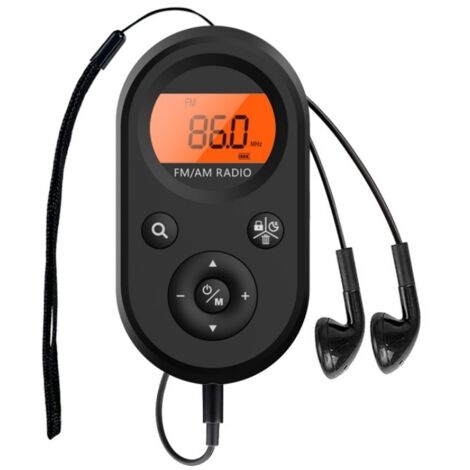Radio AM/FM Portable avec Batterie Rechargeable, Grand Haut-Parleur, Radio Numérique pour Maison et Extérieur, Écouteurs Inclus