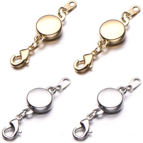 Fermeture magnétique sécurisée pour bijoux, 4 pièces, or et argent (1/5)
