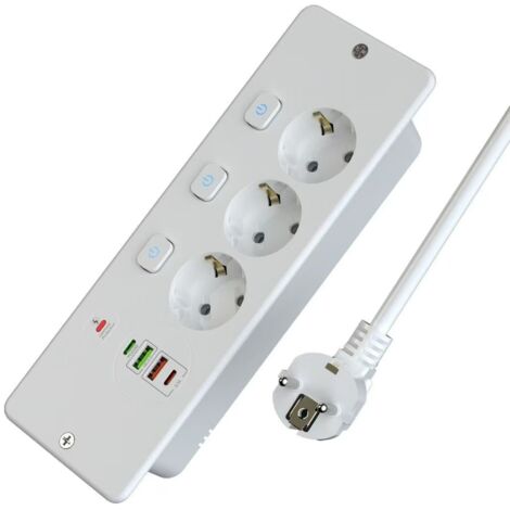 Prise électrique encastrable blanche - Compatible normes UE