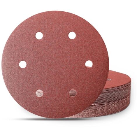 20 disques auto-agrippants 150 mm grain 1200 pour ponçage plaques de plâtre, compatibles ponceuses à plâtre 6 trous (1/5)