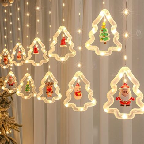 Guirlande lumineuse décorative 10 ampoules clignotantes, pour intérieur et extérieur, bulles scintillantes (blanc) (1/5)
