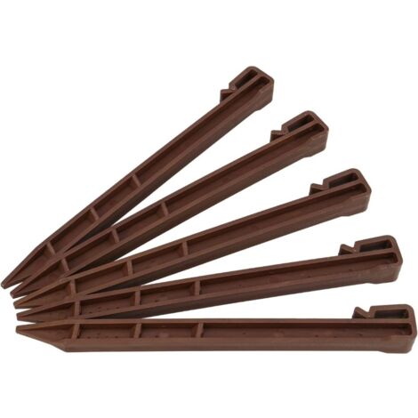 20 bordures de jardin en plastique résistantes, barrières anti-mauvaises herbes pour pelouse, couleur marron foncé (1/5)