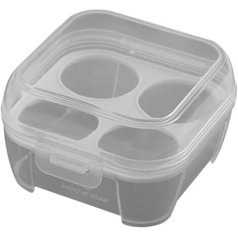 Distributeur d'œufs transparent empilable pour frigo, rangement de cuisine portable pour voyage et pique-nique. (1/4)