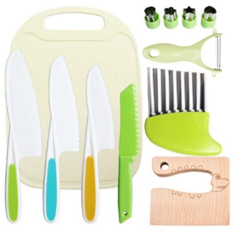 Ensemble de 12 Couteaux Sécurisés pour Enfants – Couteaux de Cuisine pour Fruits et Légumes, Ustensiles de Cuisine Ludiques (1/5)