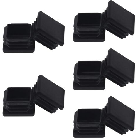 Bouchons pour tubes carrés 40x40 mm, 12 unités en plastique noir, embouts de protection pour clôtures et structures, cache-extrémités de poteaux (1/5)