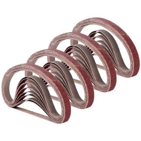 Bande abrasive grain 120, 533x75 mm, pour ponçage bois et polissage métal, lot de 15 en oxyde d'aluminium (1/4)