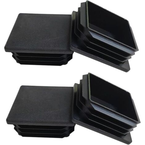 Lot de 4 embouts plastique pour profilés aluminium 10x10 mm, bouchons protection pour tubes carrés métalliques