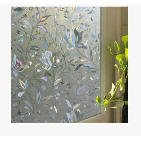 Film Adhésif Décoratif Givré Anti-UV pour Fenêtres de Salle de Bain, Chambre et Salon, Motif Tulipe 3D (1/5)