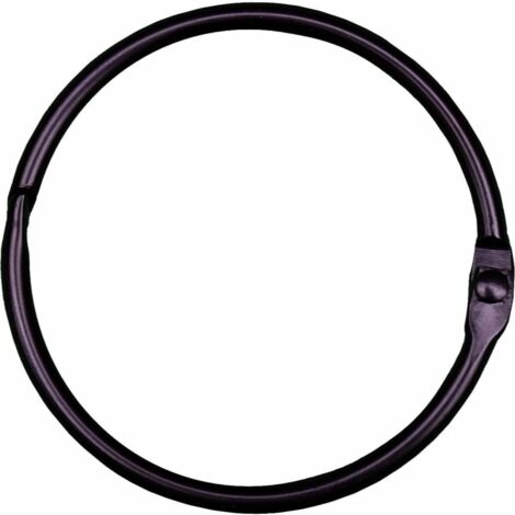 Lot de 12 anneaux de douche noirs 5 cm, crochets métalliques anti-rouille pour rideaux de douche