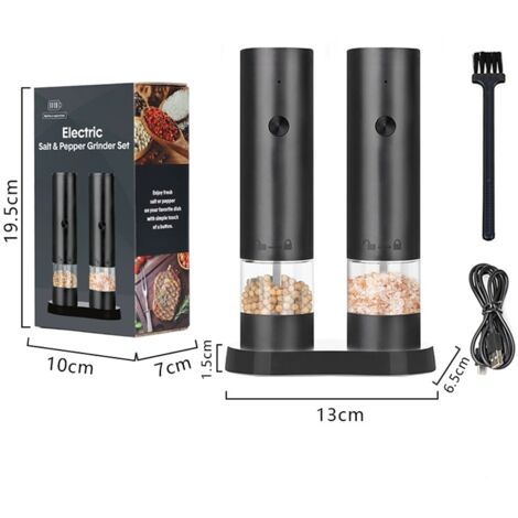 Moulin à sel et poivre électrique rechargeable USB - Moulin à épices avec coffret de rangement (1/5)