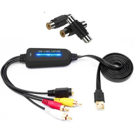 Numériseur VHS et cassettes - Carte de capture vidéo USB pour conversion DVD, Hi8, Mini DV en numérique Full HD