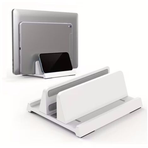 Support d'ordinateur portable réglable pour bureau - Organiseur 3-en-1 gain de place (1/5)