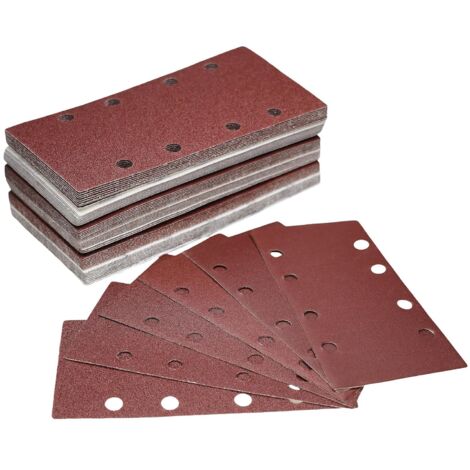 Lot de 15 abrasifs grain 80 pour ponceuse 1/3 de feuille, parfait pour ponçage bois, métal et peinture. (1/4)