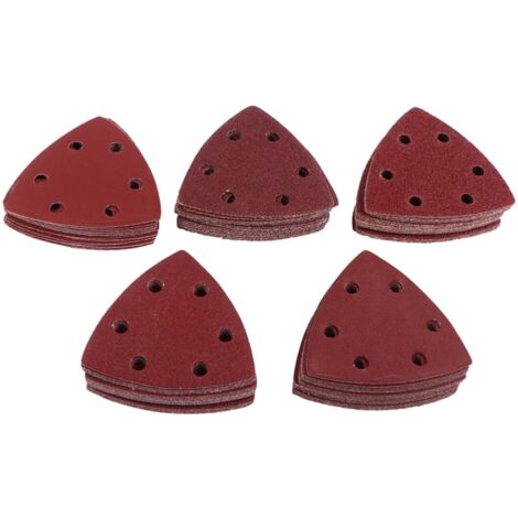 20 disques abrasifs triangulaires grain 320 pour ponceuse vibrante, oxyde d'aluminium (1/5)