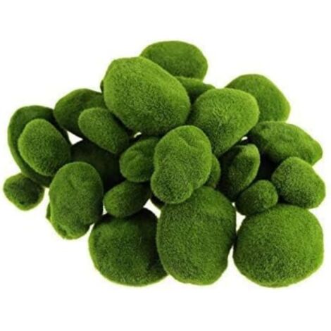 40 morceaux de rochers moussus artificiels 4x5 cm, décoration de jardin en pierre verte pour terrarium et paysage miniature (1/5)