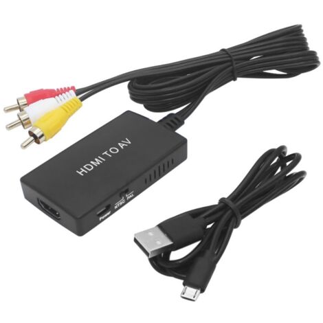 Convertisseur HDMI vers RCA AV 3 en 1, Adaptateur Vidéo Composite pour TV et Moniteurs