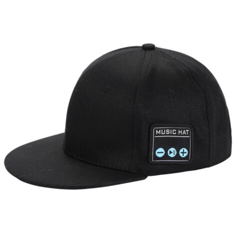 Casquette Bluetooth 5.4 avec lecteur MP3 intégré, double haut-parleurs pour running et sport, noir (1/5)