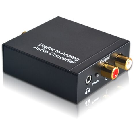 Convertisseur numérique analogique Toslink Coaxial vers RCA 3.5 mm pour voiture et home cinéma