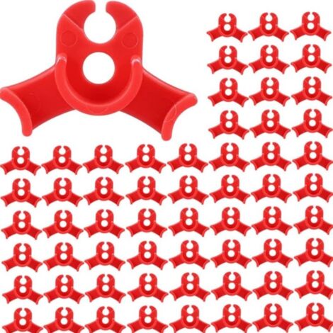 60 attaches de jardinage à 90 degrés pour tiges rondes, fixation douce pour plantes (rouge) - lot de 60 pièces (1/5)