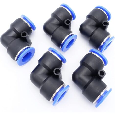 Raccord rotatif 90° double voie pour air et eau, embrayage pneumatique 30 mm, lot de 5 pièces (1/4)