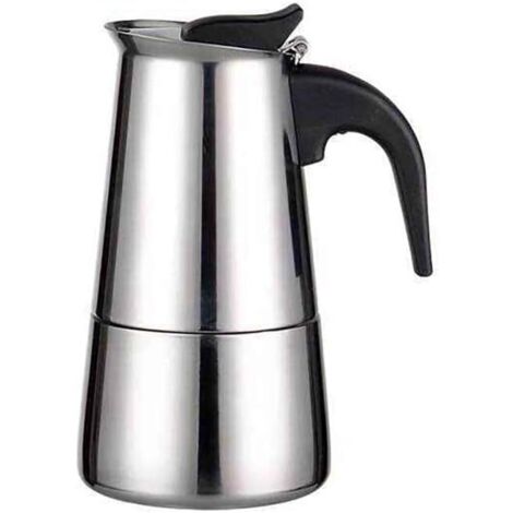 Cafetière moka italienne en inox 300 ml (6 tasses), compatible induction, poignée anti-chaleur, expresso maison. (1/5)