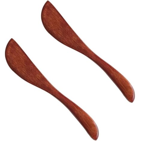 Couteau à confiture en bois, lot de 2, largeur 15 cm pour tartines et gelées (1/5)