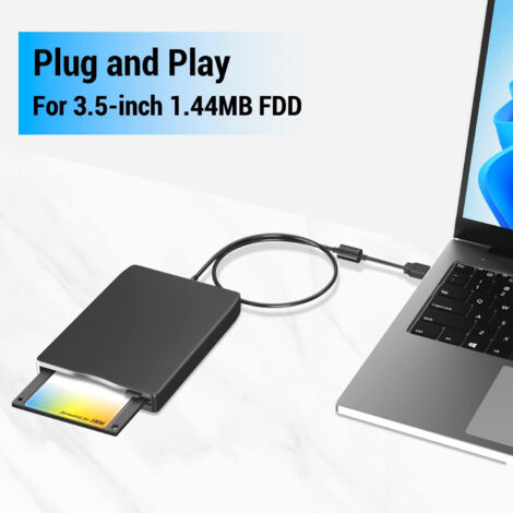 Lecteur de disquette USB externe 3,5 pouces pour disquettes 1,44 Mo, transfert de données fiable. (1/5)