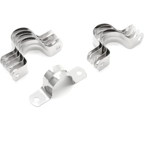 20 pinces à cathéter chirurgicales en acier inoxydable, supports de fixation en U à double trou pour tubes rigides métalliques (1/5)