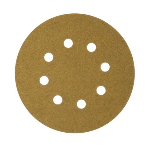 Disque abrasif velcro 12,5 cm grain 60 pour ponceuse excentrique, lot de 10 feuilles papier de verre circulaire (1/5)