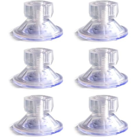 Ventouse robuste transparente avec écrou de serrage, lot de 6 ventouses ajustables manuellement avec bague de verrouillage (4,5 cm - translucide) (1/5)