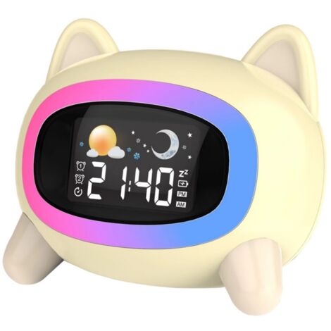Réveil Éducatif pour Enfant avec Veilleuse et Sons Apaisants, Horloge d'Apprentissage du Sommeil à Réveil Progressif (Modèle Chien) (1/5)