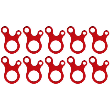 10 Pièces Fermeture Rapide à 3 Trous pour Corde de Tente, Boucle de Serrage Vent (Rouge) (1/5)