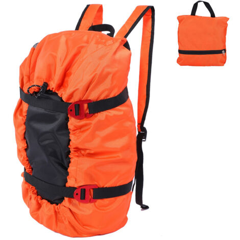 Sac de Rope d'Escalade Pliable avec Bretelle pour Randonnée Camping Plein Air (Orange) (1/5)