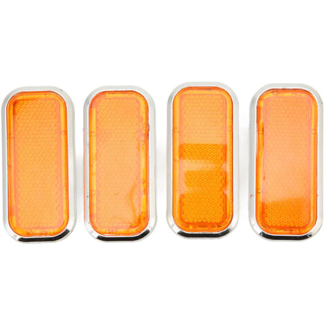 Autocollant réfléchissant pour véhicules - Lot de 4 réflecteurs rectangulaires ABS de sécurité - Couleur orange (1/5)