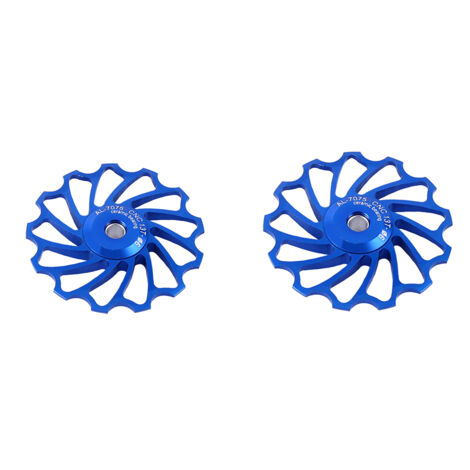 2 x Poulie de dérailleur arrière en alliage 13T avec roulement céramique pour vélo (bleu 13T) (1/2)