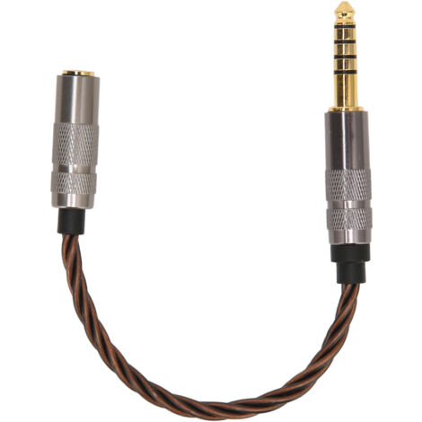 Câble adaptateur audio 4.4mm mâle vers 3.5mm femelle stéréo, plaqué or, pour écouteurs haute-fidélité et audiophiles (1/5)