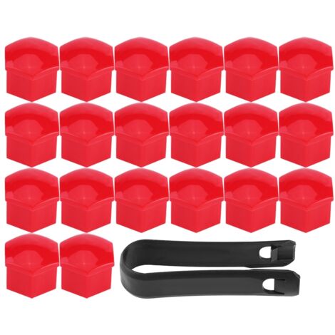 Coiffe de protection pour écrous de roue, 20 pièces, rouge universel (1/5)