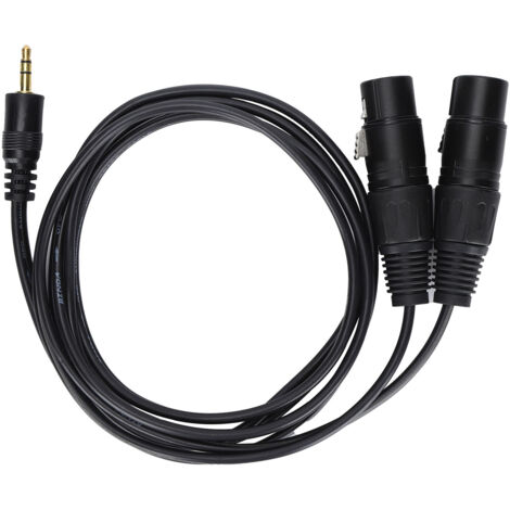 Câble Y-Splitter XLR Femelle Double vers Jack 3.5mm pour Connexion Audio