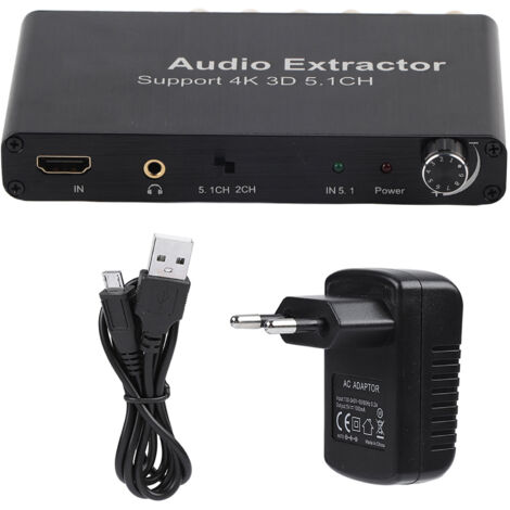 Extracteur Audio HDMI 5.1 avec Sortie 4K 3D, Convertisseur Audio-Vidéo, Alimentation 100-240V, Prise UE (1/5)