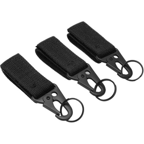 3 Pièces Mousquetons d'Escalade Adhésifs, Durables et Portables - Outils de Camping Compacts pour Randonnée et Plein Air, Noir (1/5)