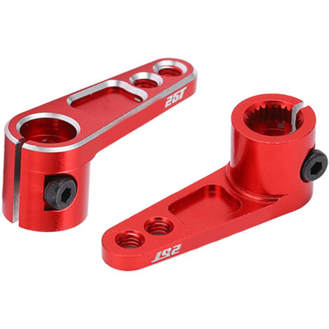 2 Pièces Bras de Direction RC 25T Traité Anodisé, Taille Précise et Performance Stable pour Servo Léger de Voitures RC (1/5)