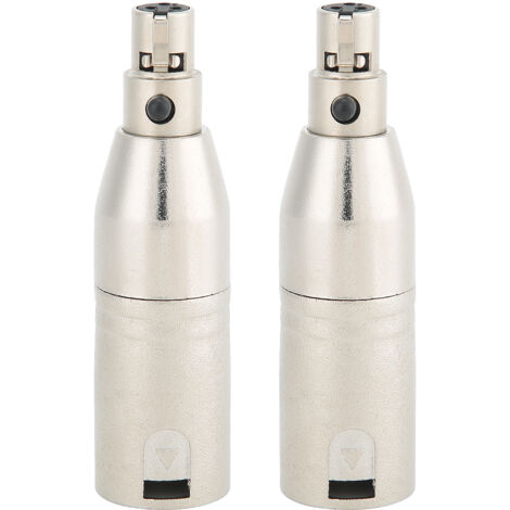 2PCS Adaptateur Audio MINI XLR Femelle Doré vers XLR Mâle Argenté 3 Broches (1/5)