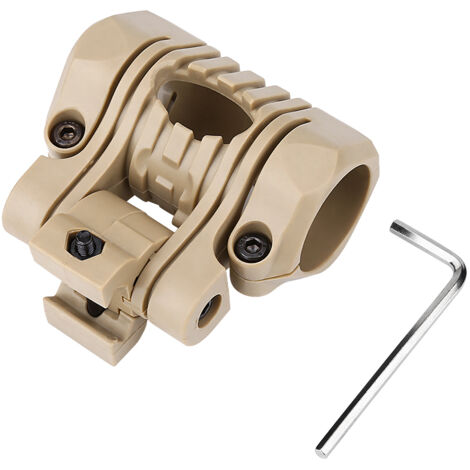 Support de lampe torche à fixation rapide en plastique pour casque (Beige) (1/5)