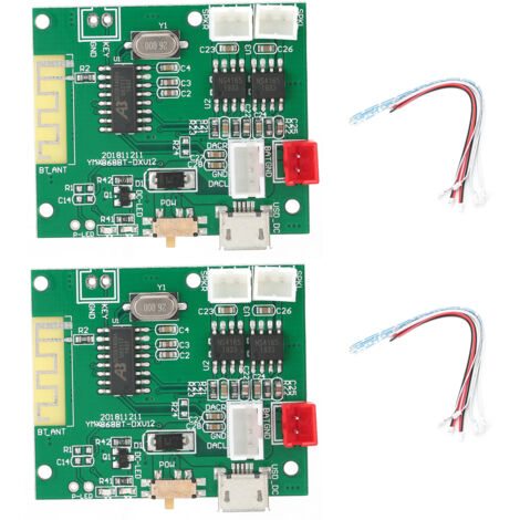 1 Paire Module Amplificateur Audio Stéréo Haut-Parleur pour Bluetooth 5.0 TWS 3.7‑5V
