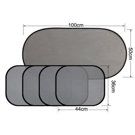 Ensemble de 5 pare-soleil pour voiture avec ventouses, protection élégante pour vitres (1/5)