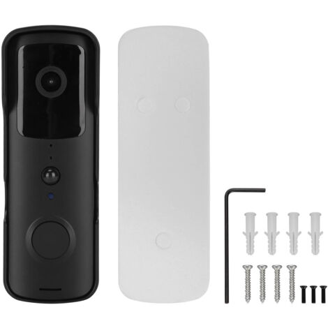 V30S Sonnette Vidéo Intelligente WIFI 1080P avec Détection de Mouvement et Vision Nocturne HD pour Maison Noire (1/5)